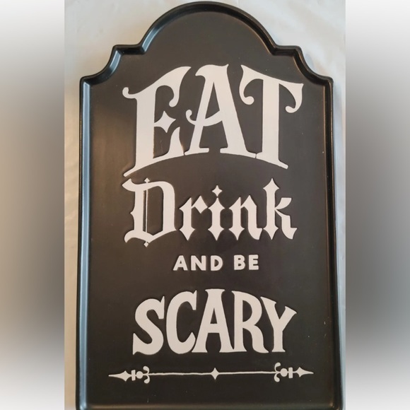 Threshold Halloween Tombstone Black Serving Platter Eat Drink Stoneware … - Picture 1 of 9